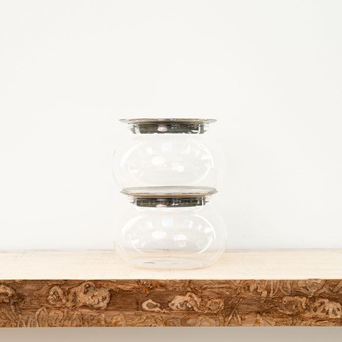 Glass Tea Canister - Metal Top